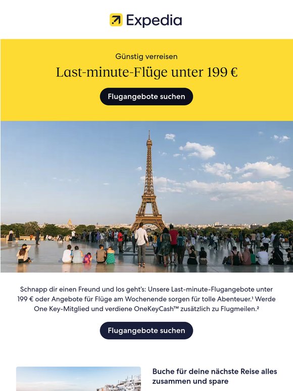 Flüge unter 199 EUR – pack deine Taschen