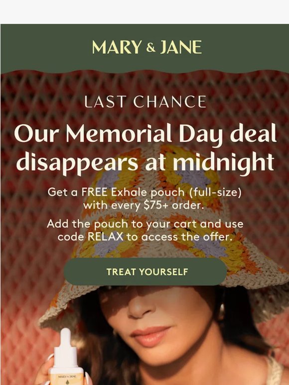 LAST CHANCE: Claim your FREE Exhale pouch out