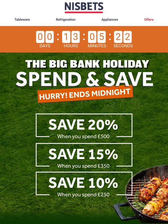 Last chance! Spend & Save ends tonight