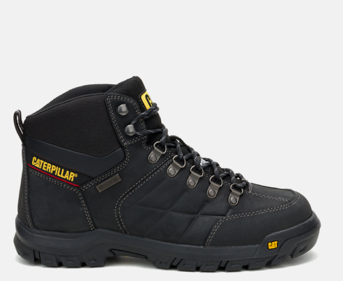 CAT Footwear - Men's Threshold Waterproof Steel Toe Work Boot  - Black colorway.