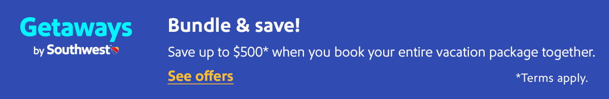 Bundle & save! Save up to $500 when you book your entire vacation package together. *Terms apply [See offers]