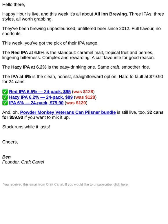 All Inn Brewing Happy Hour