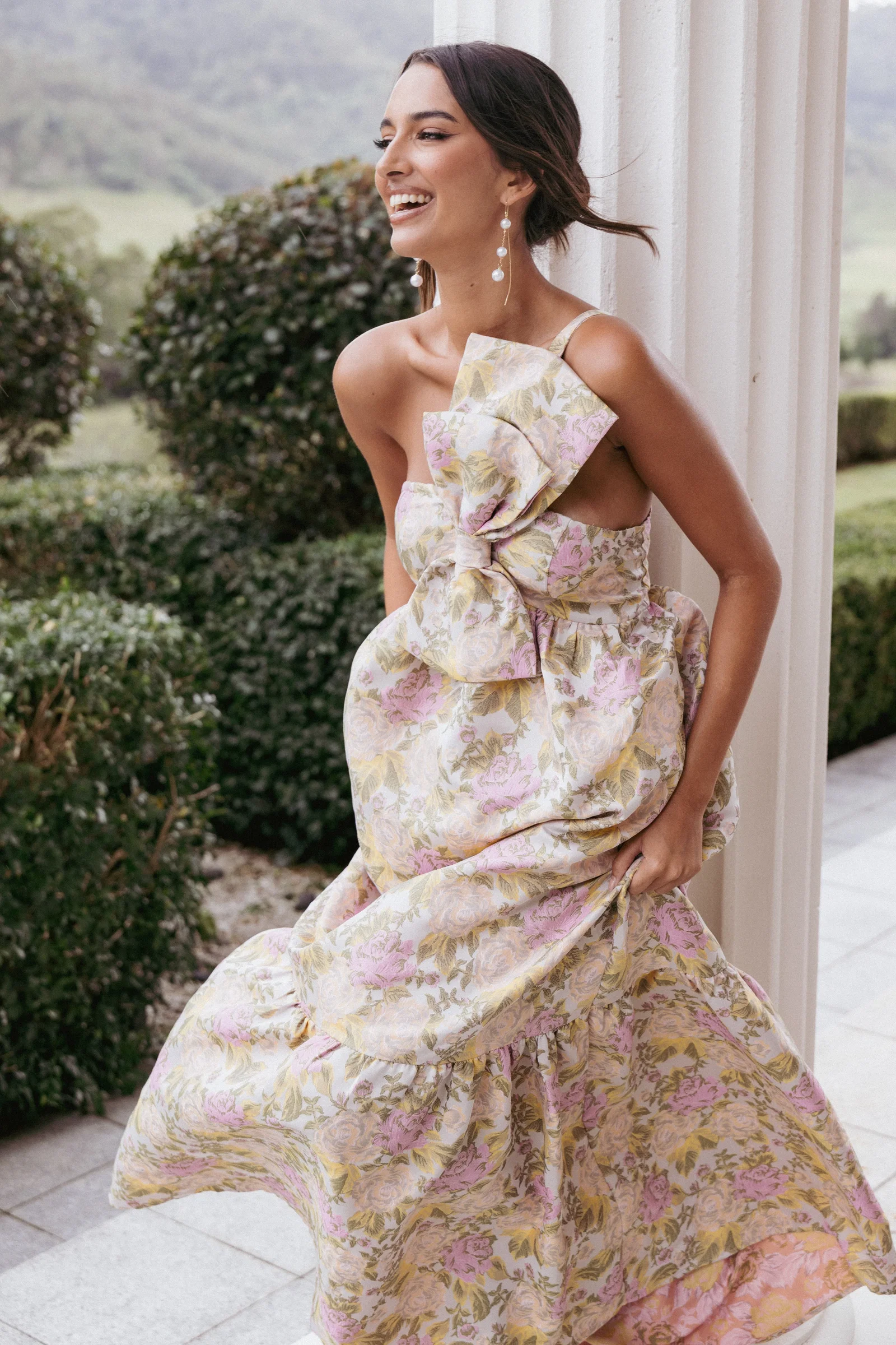 Image of Betina Bow Front Maxi Dress - Multi Floral