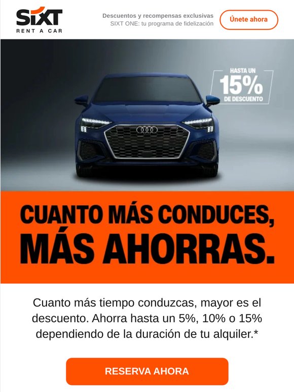 ¿Días adicionales? ¡Descuento adicional! Hasta un 15% de descuento