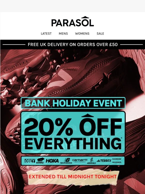 Last Chance! 20% Off Ends Midnight!
