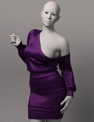 dForce EG PYBD One-Shoulder Dress for Genesis 9