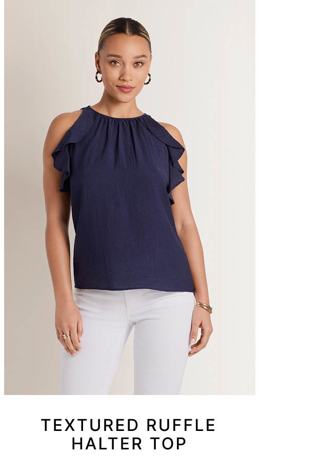 Textured Ruffle Halter Top
