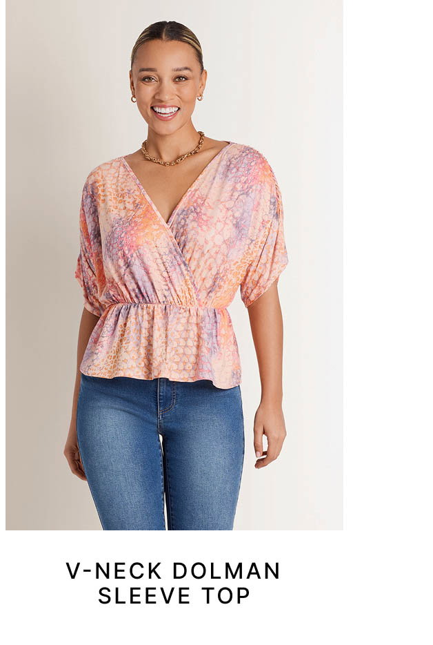 V-Neck Dolman Sleeve Top