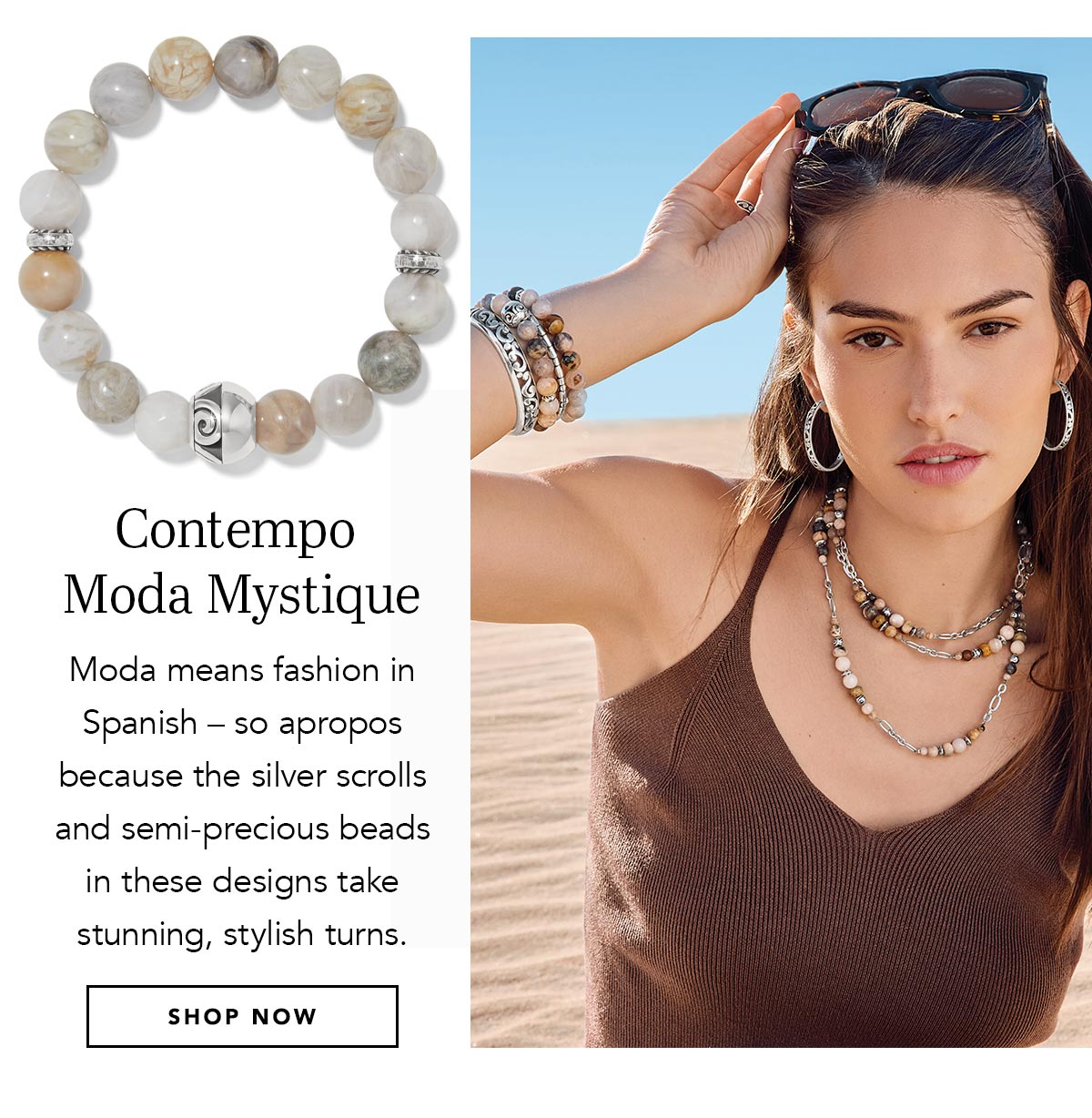 Contempo Moda Mystique - Moda means fashion in Spanish - so apropos because the silver scrolls and semi-precious beads in these designs take stunning, stylish turns. - Shop Now