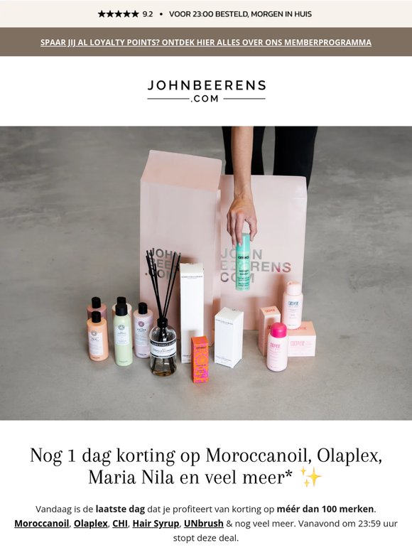 LAATSTE DAG: van Moroccanoil tot Olaplex en 100+ andere merken* ✨