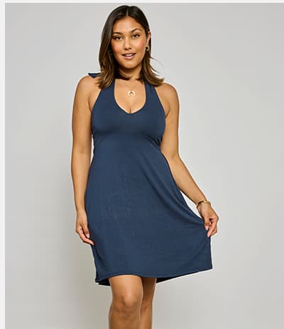 Harper Halter Mini Dress with Built-In Bra