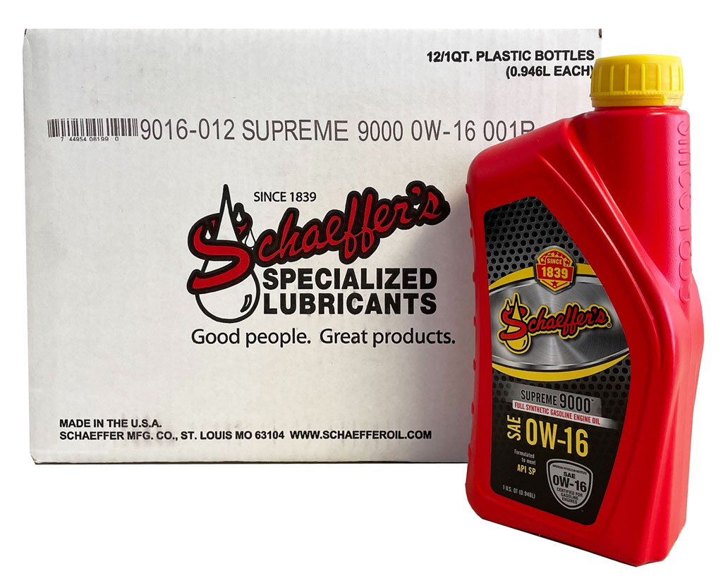 Schaeffer 9016-012 Supreme 9000 Synthetic 0W-16 | 12-QTS