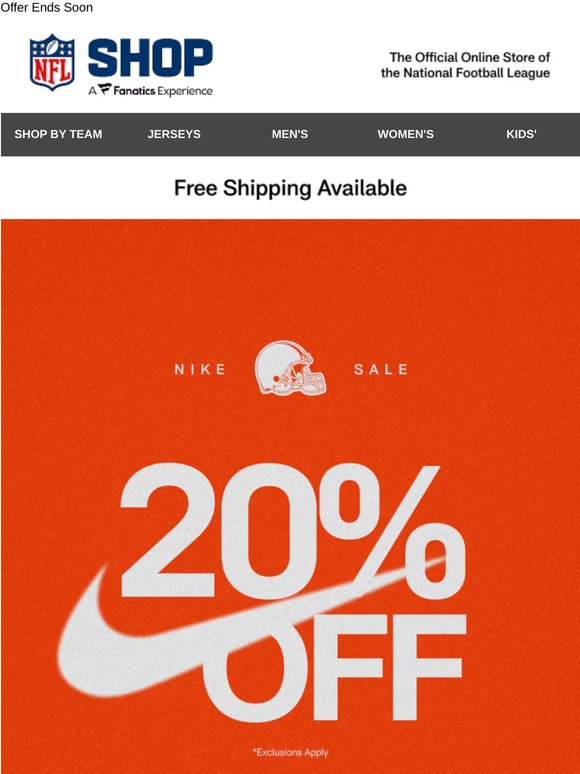 Limited Time! 20% Off Nike Gear