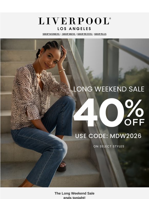 Final Day: 40% Off Select Styles