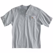 Carhartt Loose-Fit Midweight Short-Sleeve Pocket Henley for Men - Heather Gray