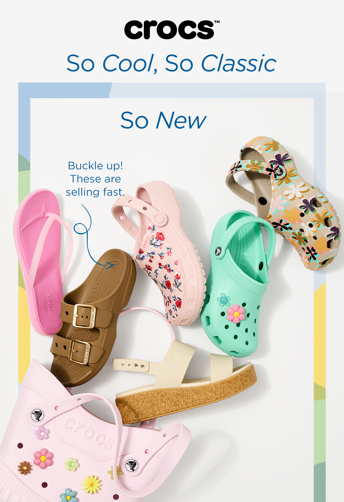 Crocs | So Cool, So Classic | So New | Assorted Display of Crocs Clogs and Sandals