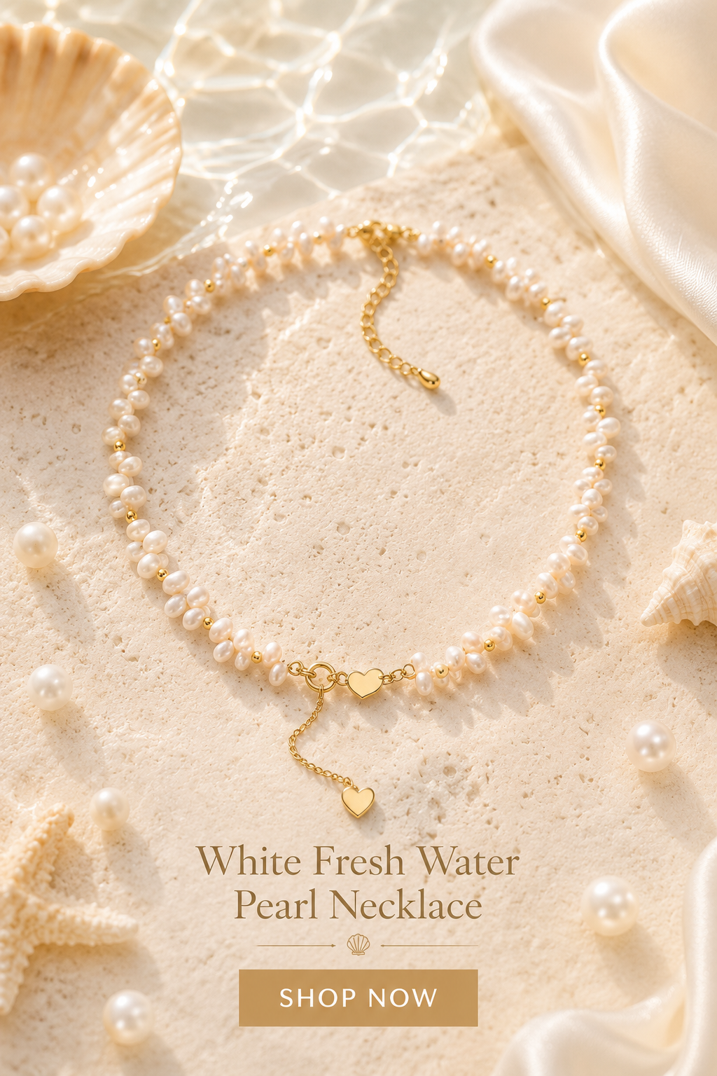Essential White Fresh Water Pearl Necklace