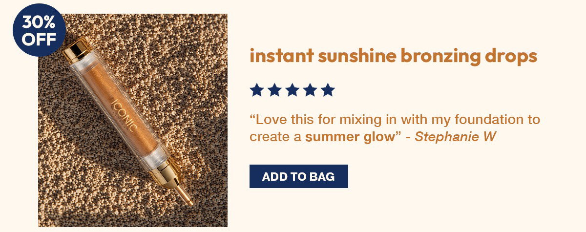 30% off instant sunshine bronzing drops