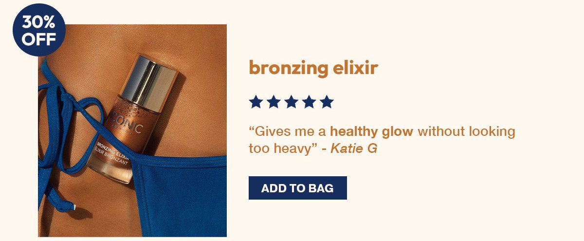 30% off bronzing elixir