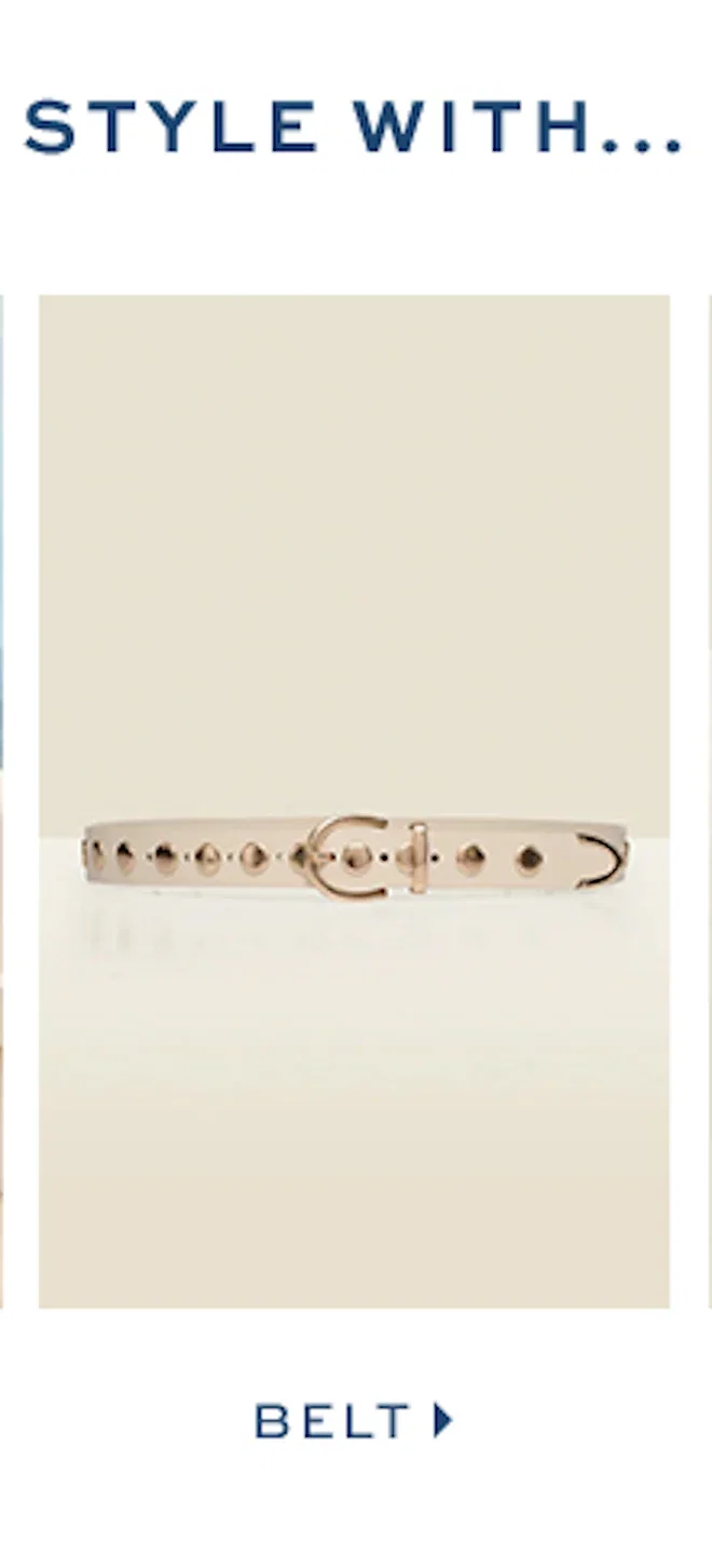 Cream Leather Western Studded Waist Belt
