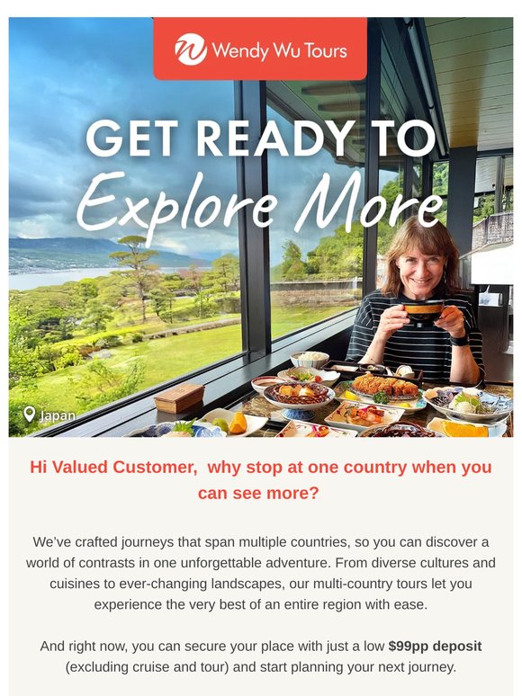 Hi Valued Customer, your multi-country adventure starts here...