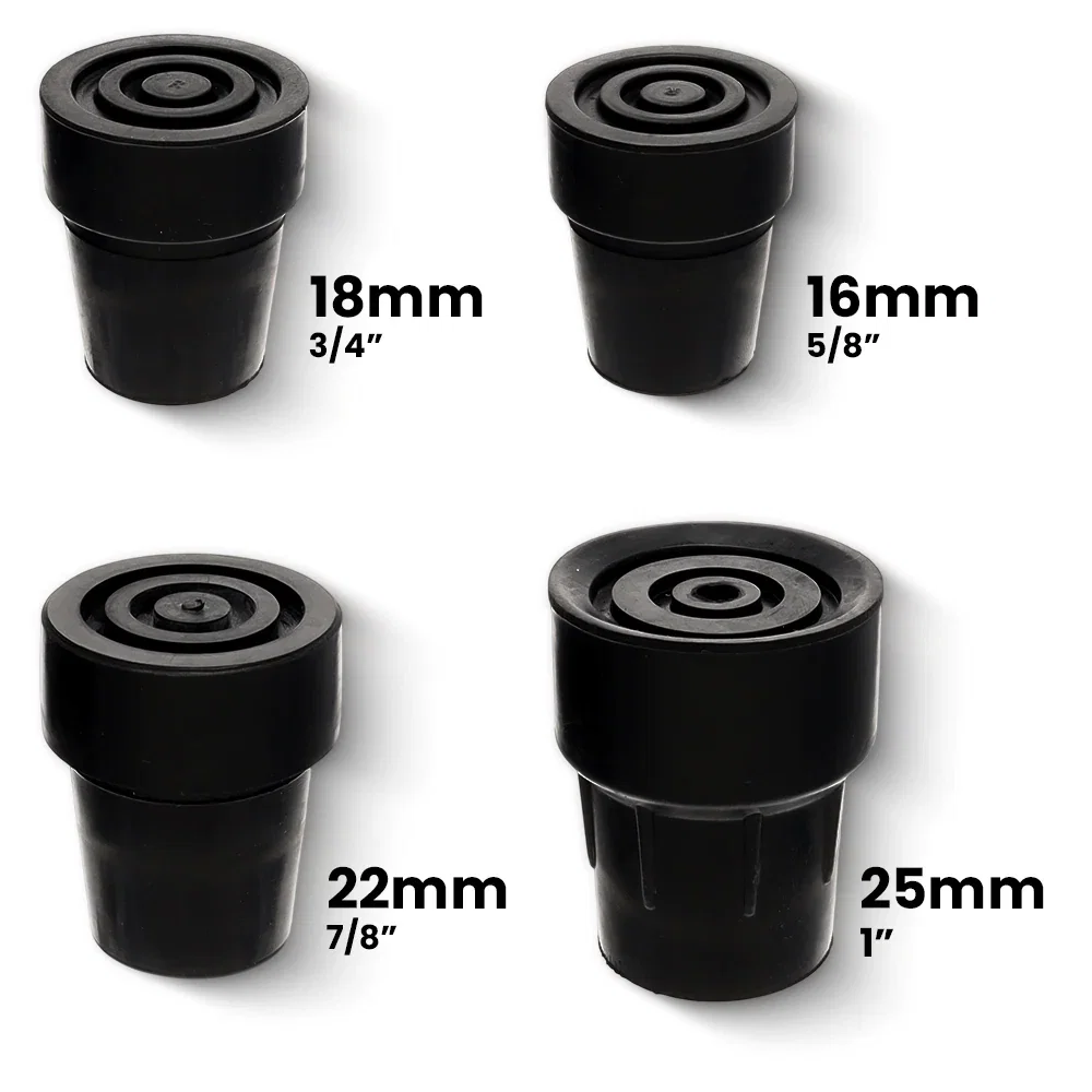 Image of High-Quality Black Rubber Tip: Steel Insert, Choose Size