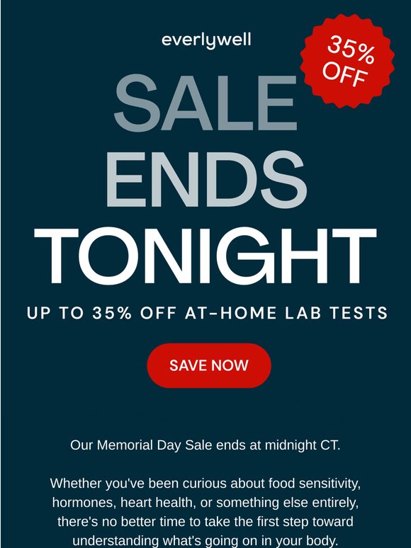35% OFF ends at midnight