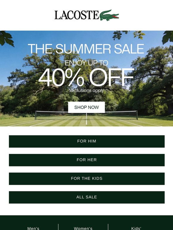 Ending Tonight, Up to 40% Off.