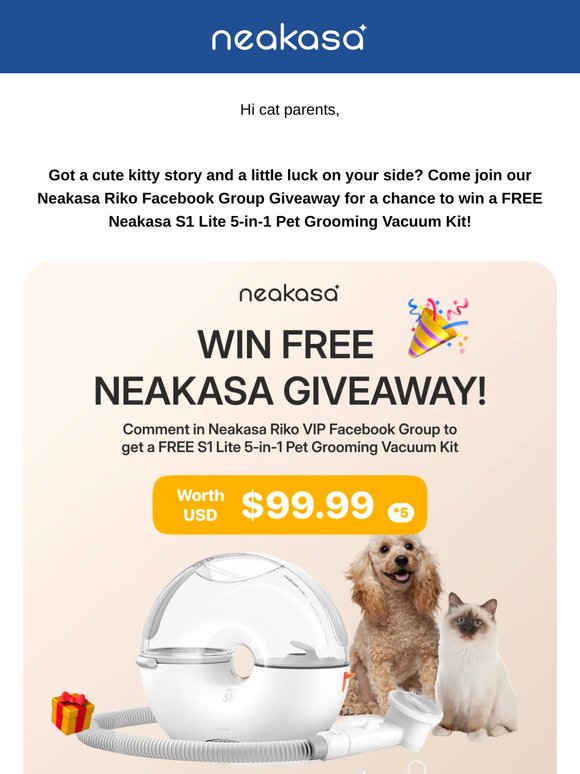 🎁 Join the Fun in Our Neakasa Riko Giveaway - 5 Winners!