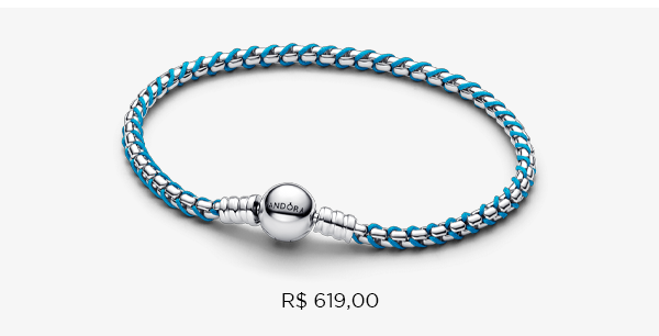 Bracelete Maleavel Prata Fecho Redondo E Trancado Azul