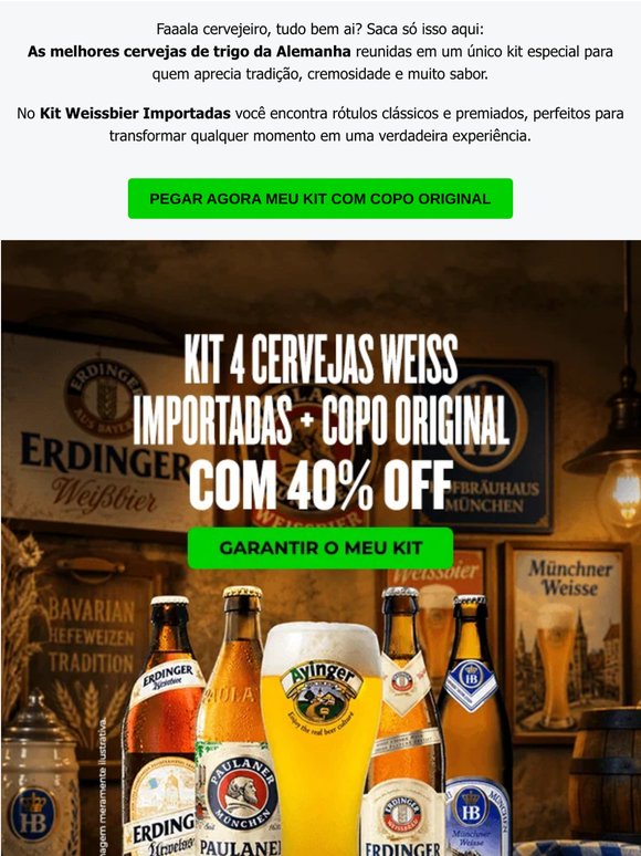 Kit 4 Cervejas Weiss Importadas + Copo Original 40% OFF
