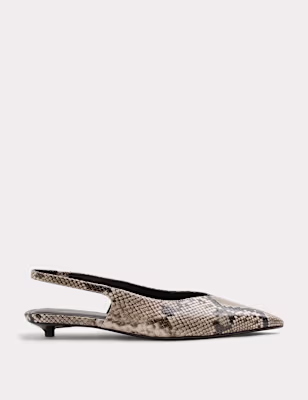 Micro Kitten Heel Slingback Sandals