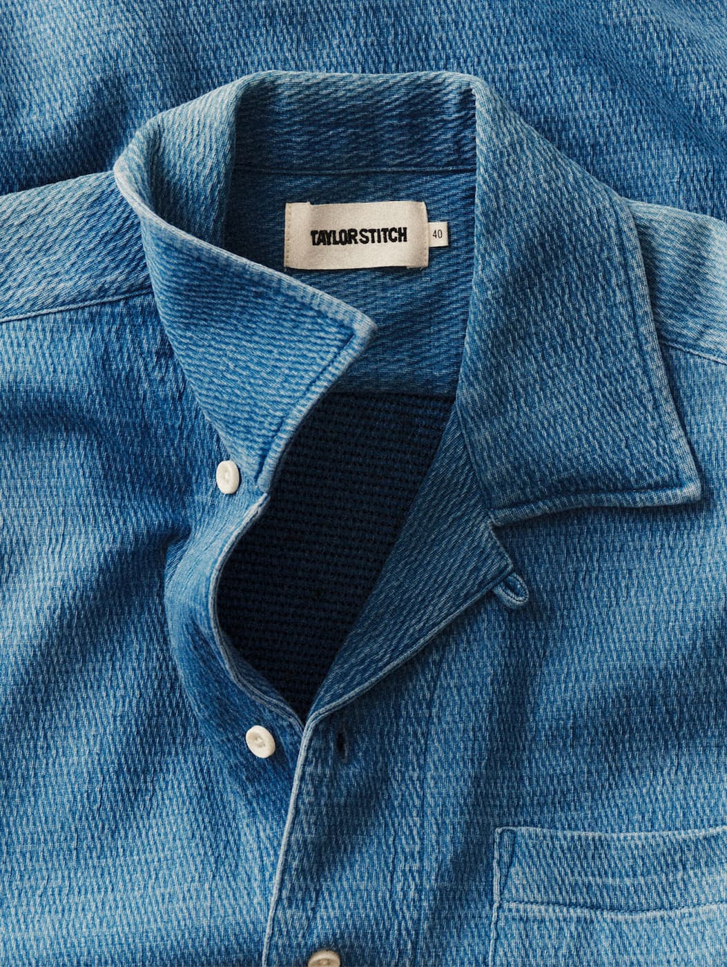 The Hawthorne Shirt in Washed Indigo Crepe