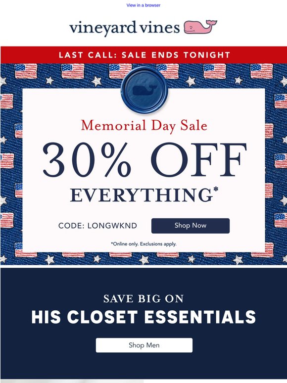 LAST DAY: 30% OFF EVERYTHING