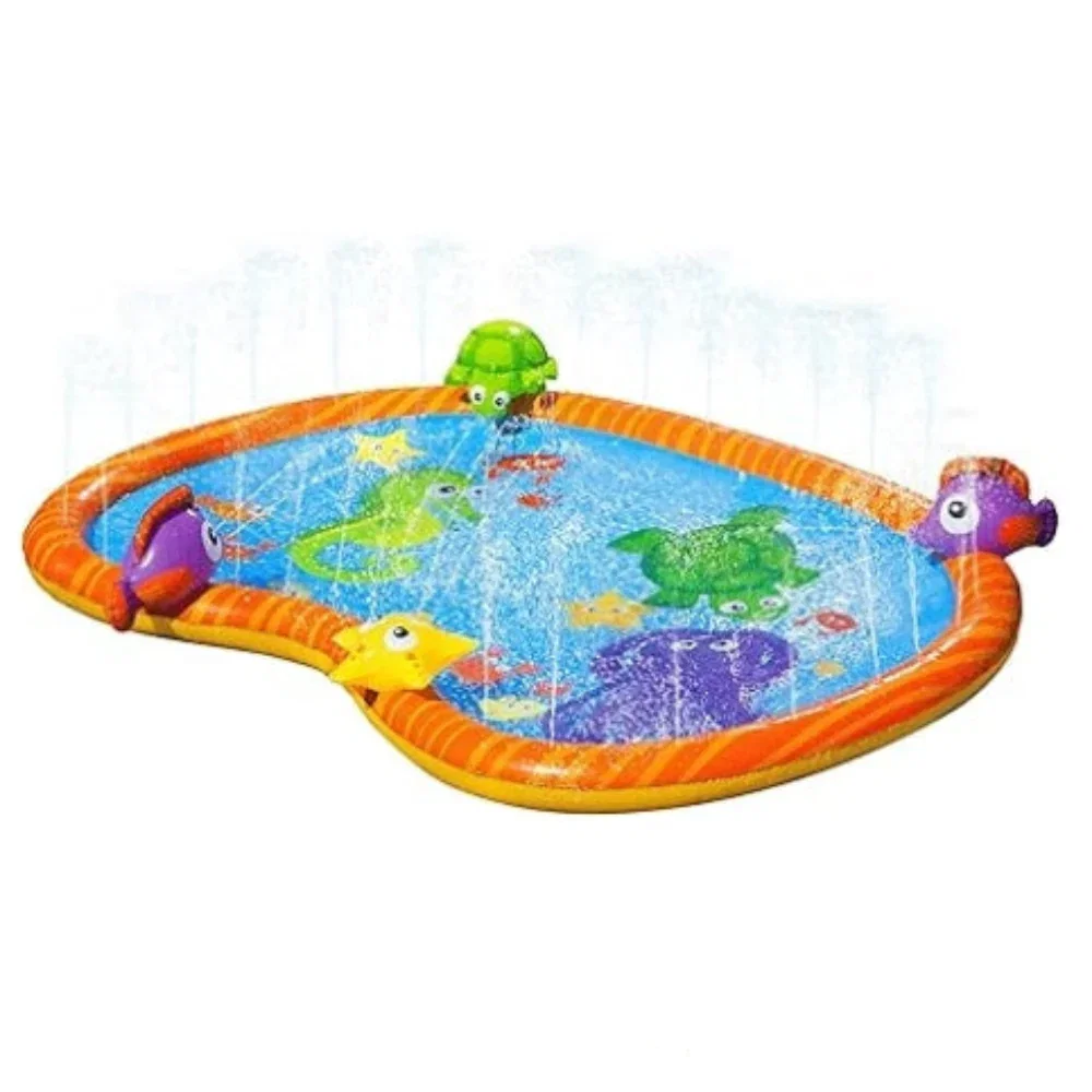 Kids Splash Pad - Water Play Mat - Outdoor Sprinkler Mat for Backyard Summer Fun