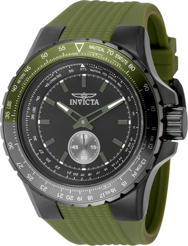 Image of Invicta Men's 50mm Aviator Quartz Multifunction Green Silicone Strap Watch