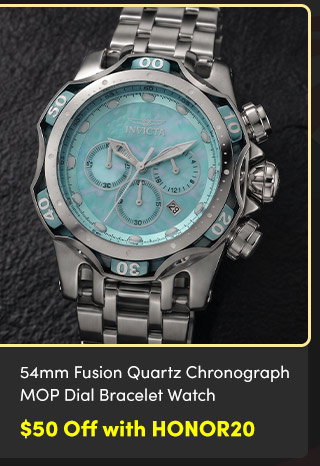 INV-49166 INVICTA | Men's 54mm Fusion Quartz Chronograph MOP Dial Bracelet Watch - $50 Off with HONOR20