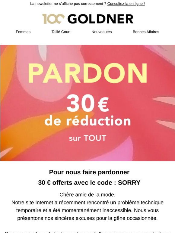 Toutes nos excuses…