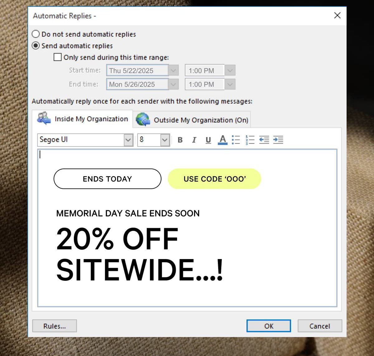 20% OFF SITEWIDE...!