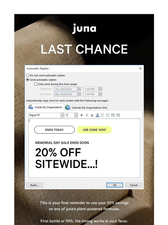 Last chance.