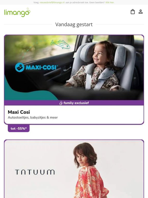 Maxi Cosi tot -55% 🌟 TATUUM & GAP tot -75%