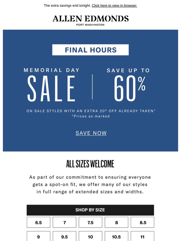 Last chance for up to 60% off sale styles