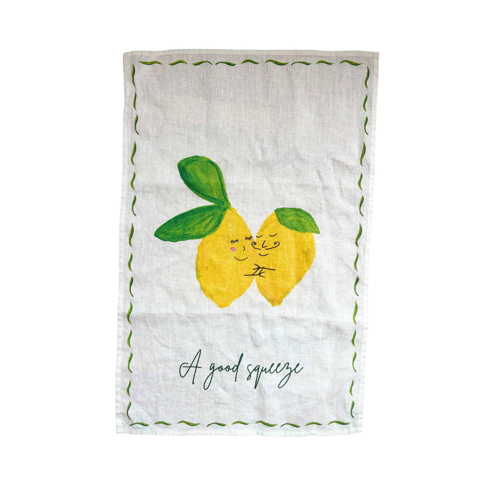 Image of Dinette Good Squeeze Lemon Linen Tea Towel