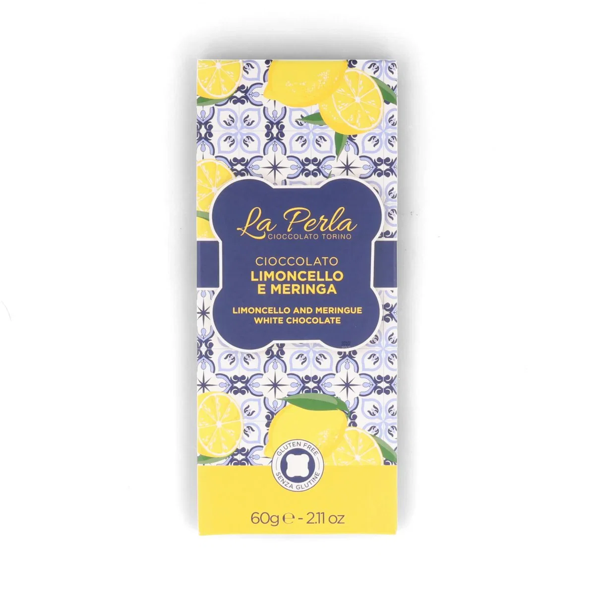 Image of La Perla di Torino Limoncello & Meringue White Chocolate Bar, 60g