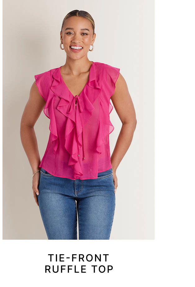 Tie-Front Ruffle Top