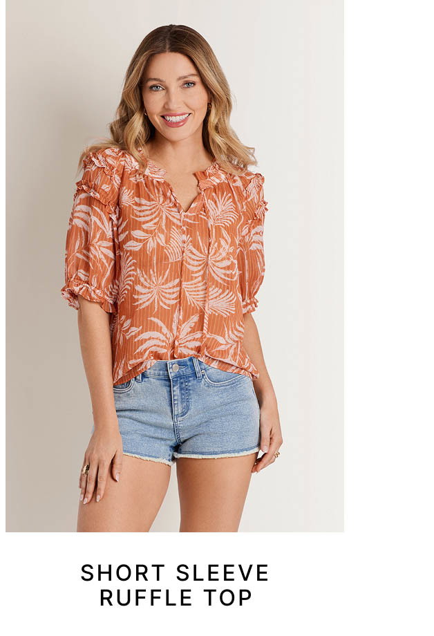Short Sleeve Ruffle Top