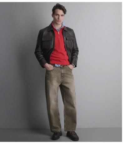 Emerson Leather Zip Shirt Jacket