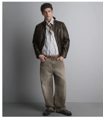 Sean Vintage Leather Racer Jacket