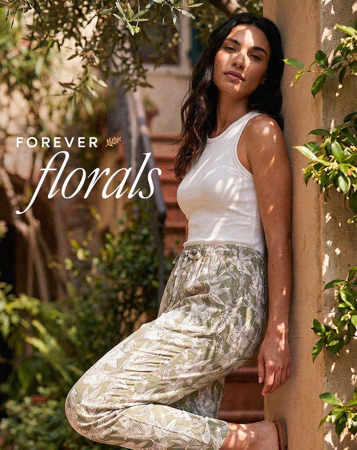 Khaki Classic Floral Print Trouser