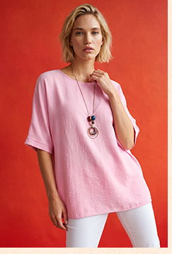 Pink Tunic Top with Necklace